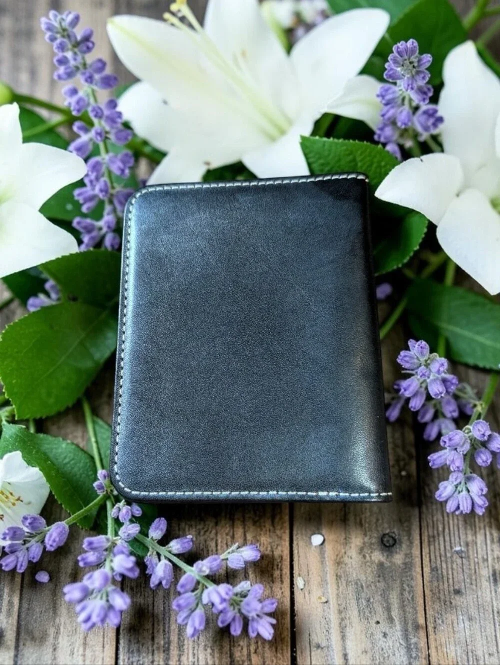 Coach Black Leather Travel Wallet with Embossed Logo
